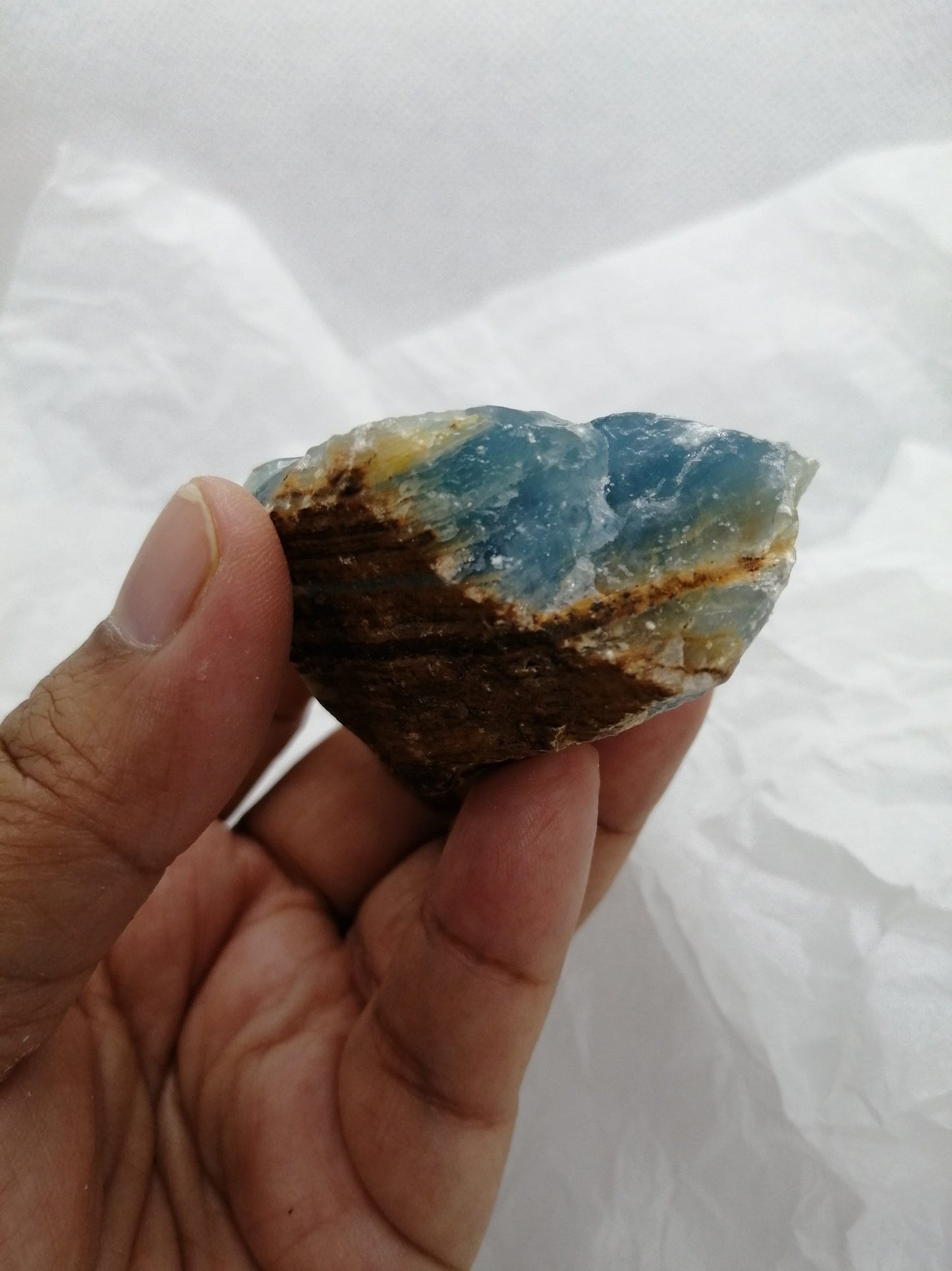 Rare Aquatine Lemurian Calcite / Blue Onyx