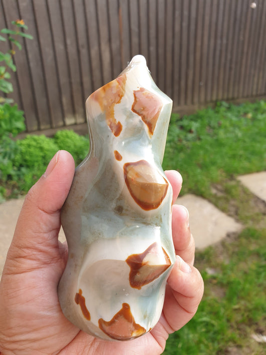 Large Polychrome/Ocean Jasper Flame