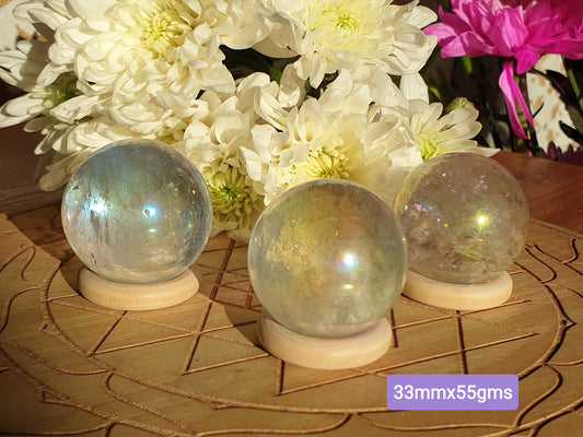 Angelic Rainbow Aura Quartz Spheres