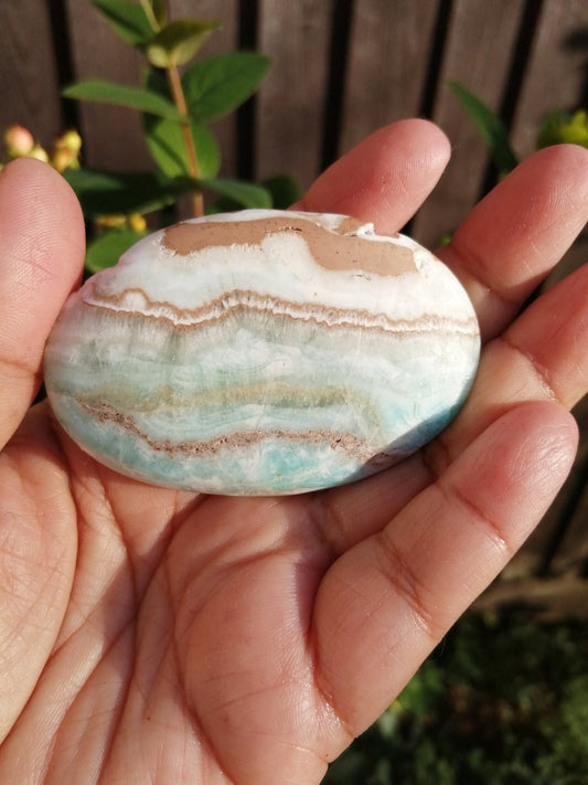 Blue Aragonite Palm Stone
