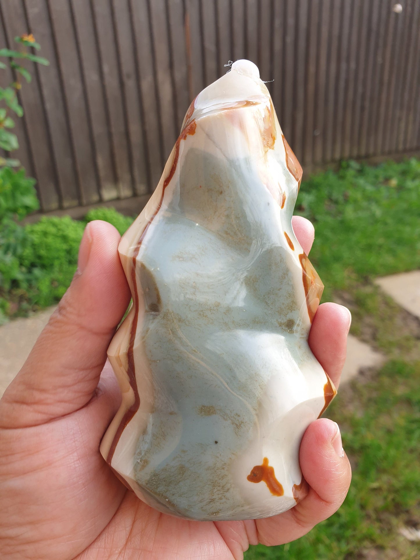 Large Polychrome/Ocean Jasper Flame