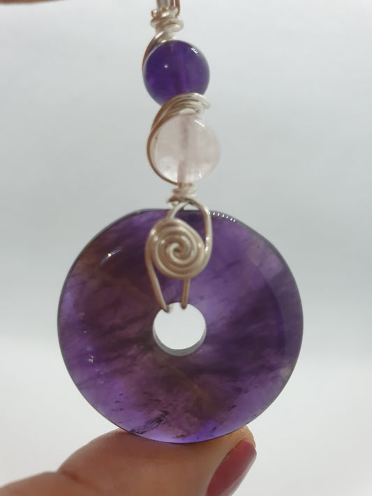 Amethyst/Ametrine Donut Pendant