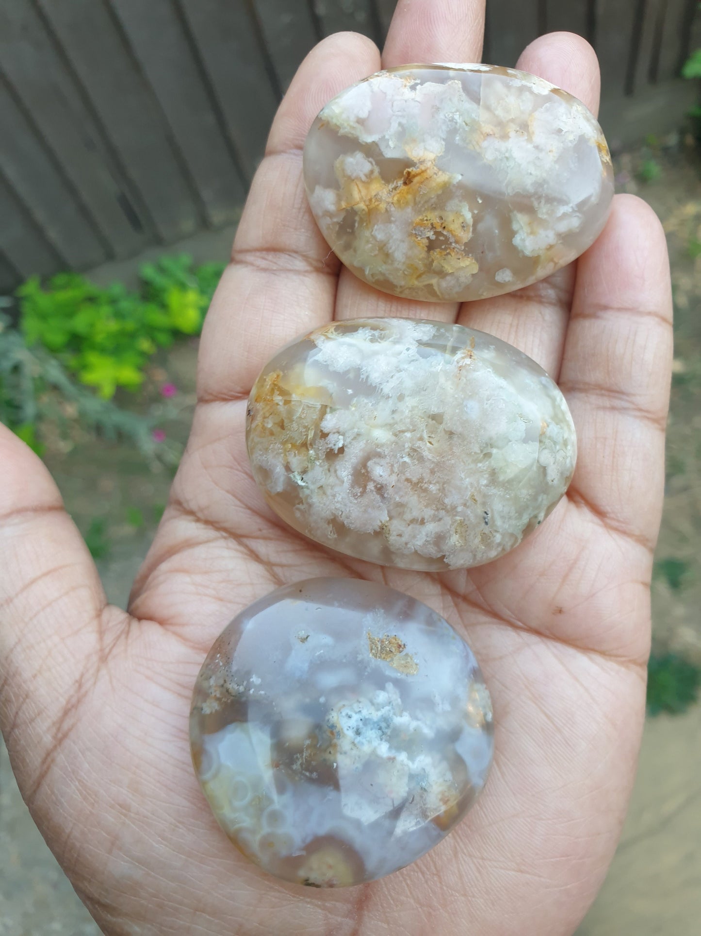 Flower Agate Palmstones