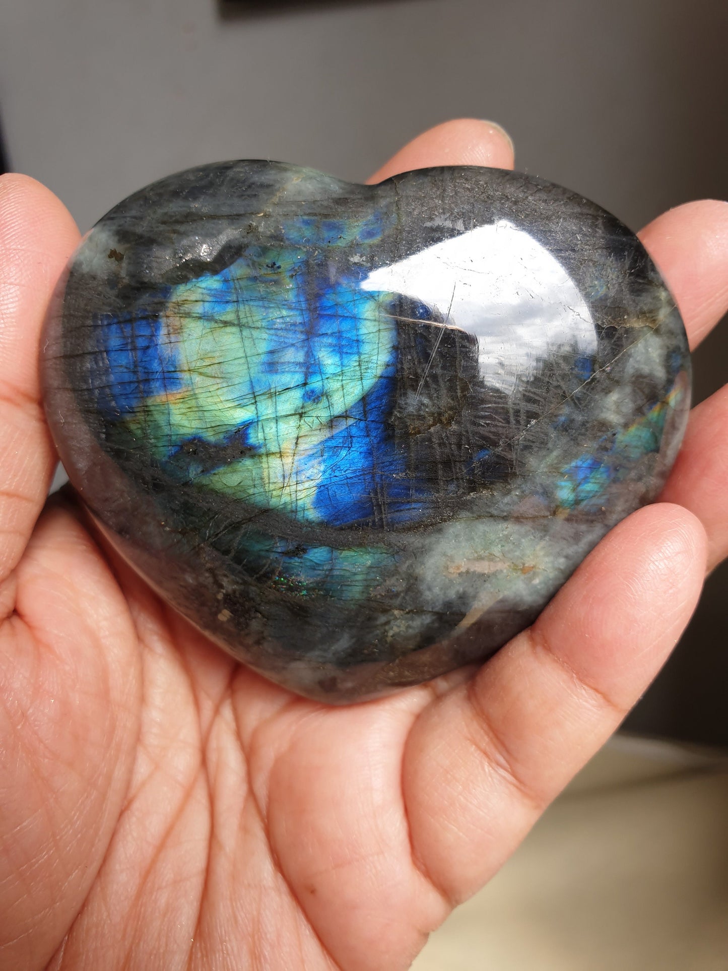 Labradorite Heart
