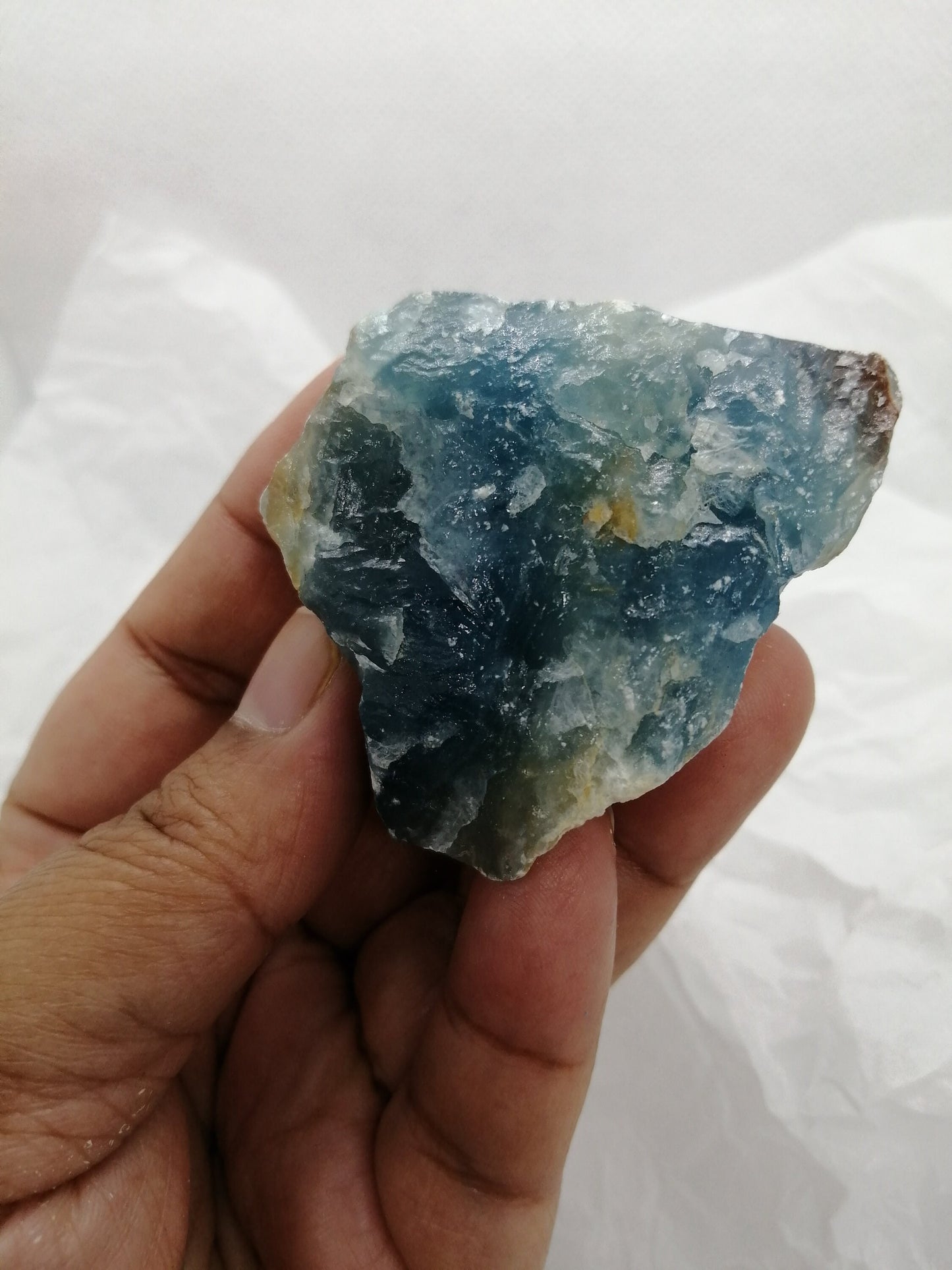 Rare Aquatine Lemurian Calcite / Blue Onyx