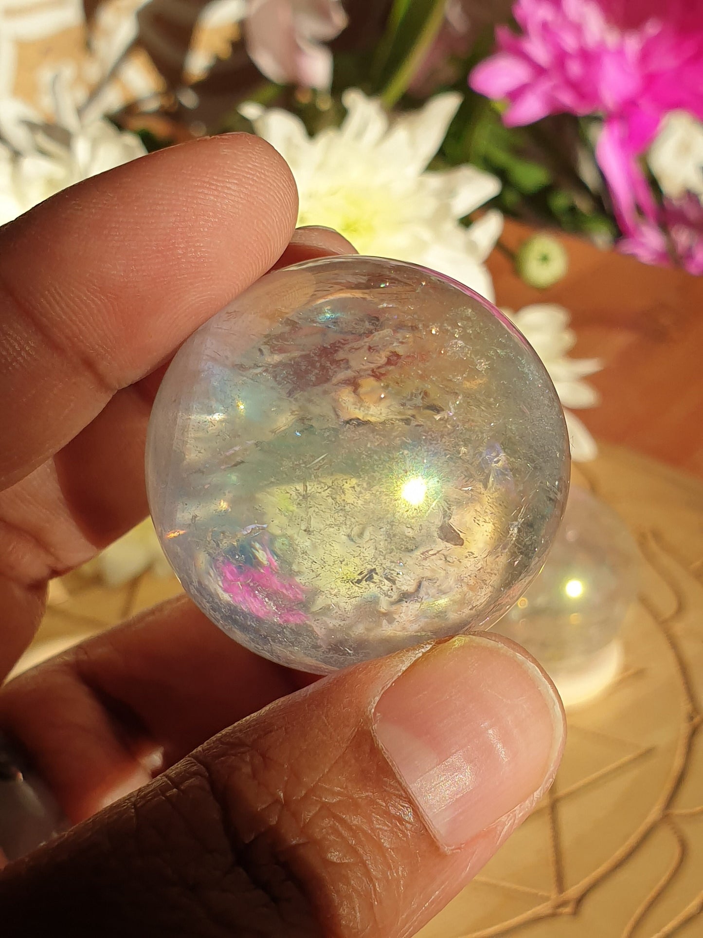 Angelic Rainbow Aura Quartz Spheres