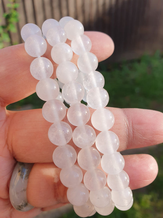 Milky Snow White Quartz 8mm Bracelets