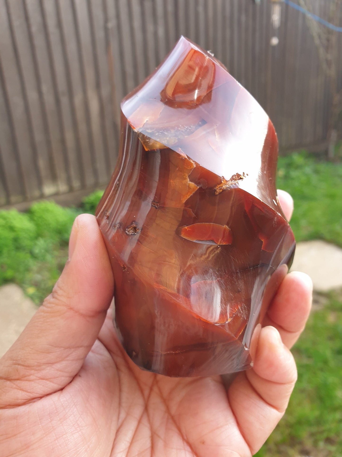 Deep Red Carnelian Flame