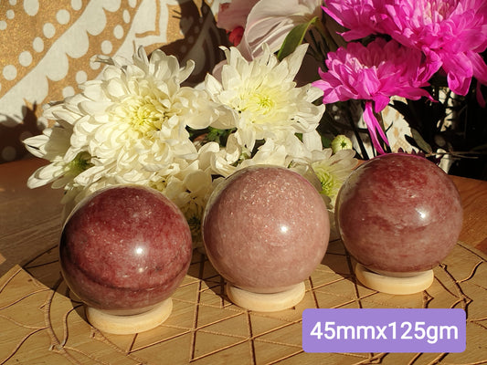 Dreamy Strawberry Quartz Spheres