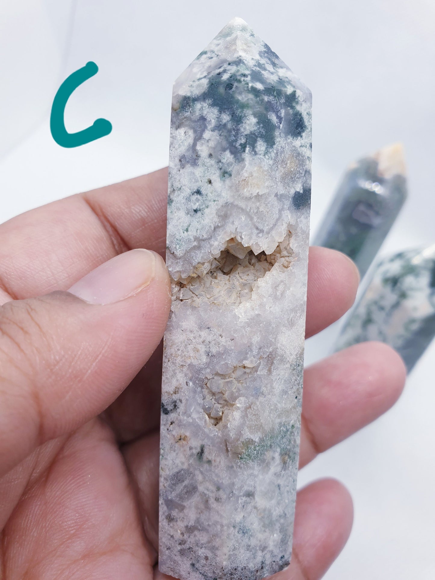 Green Moss Agate Towers