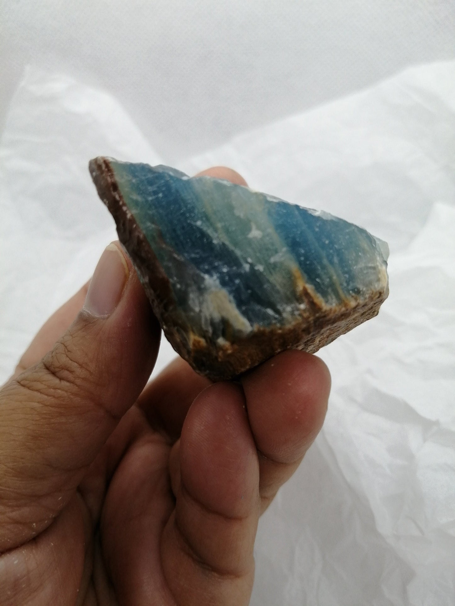 Rare Aquatine Lemurian Calcite / Blue Onyx