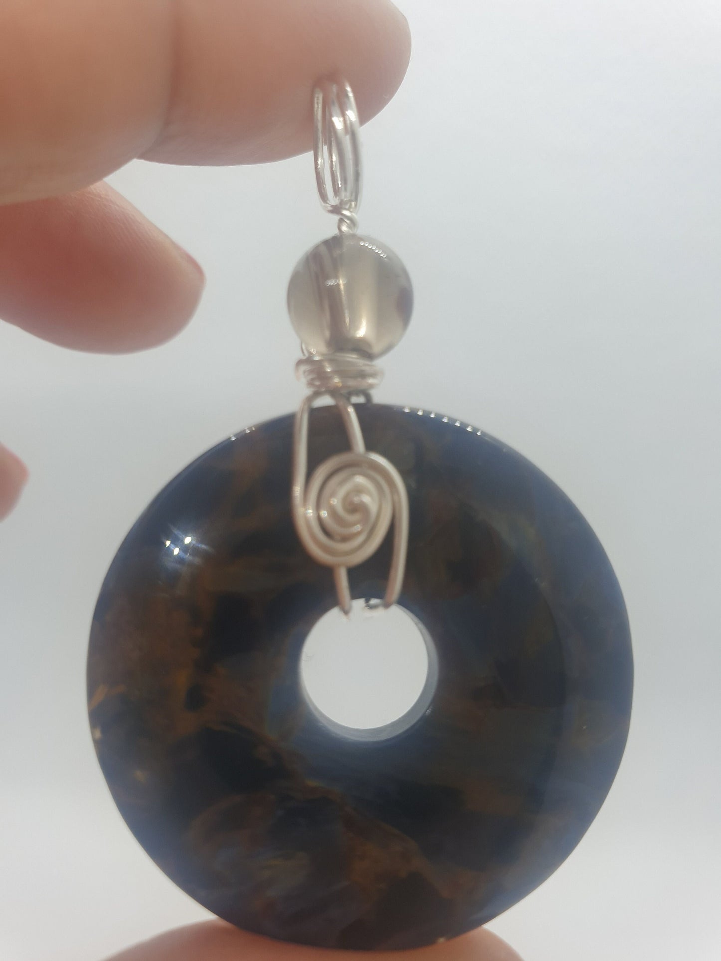 Pietersite Stone Donut Pendant