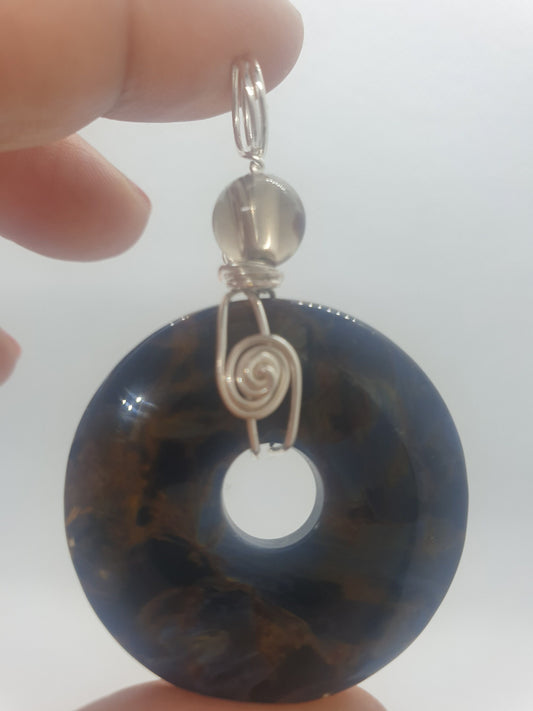 Pietersite Stone Donut Pendant