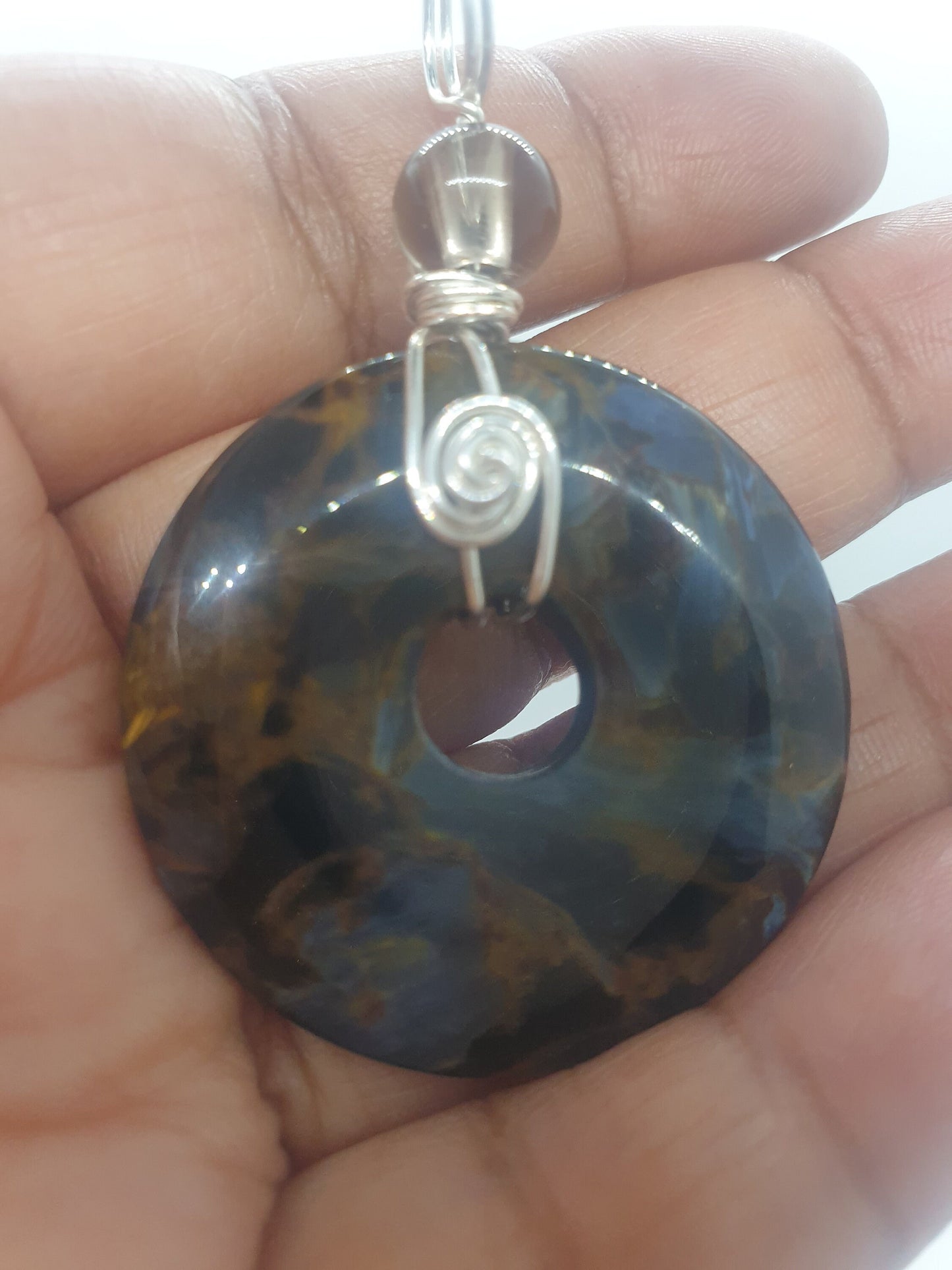 Pietersite Stone Donut Pendant