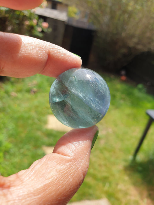 Green Flourite Sphere with Rainbows