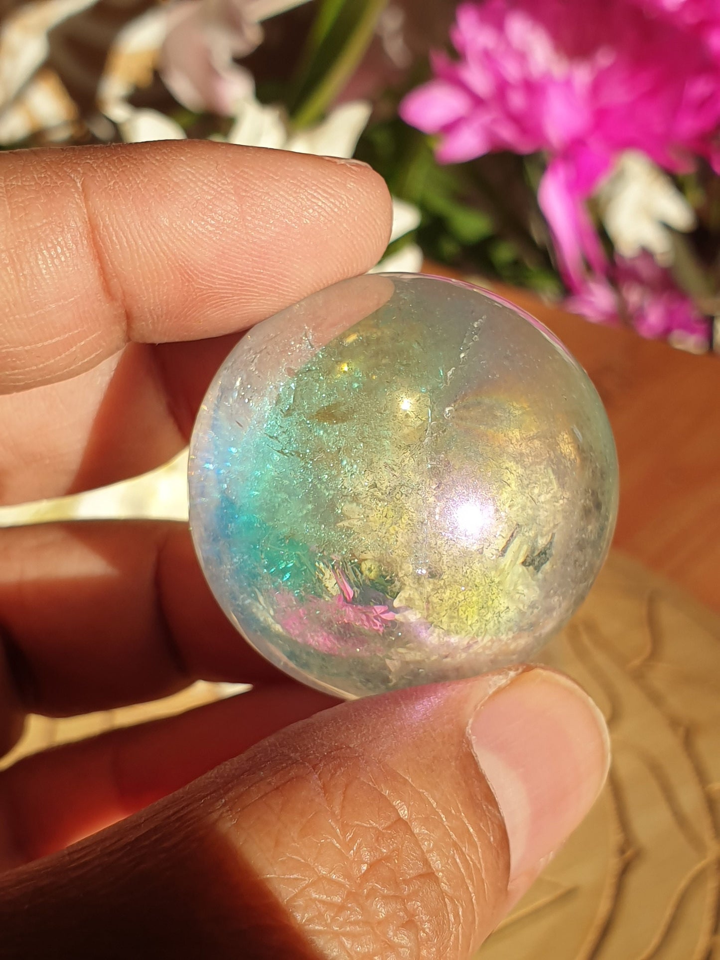 Angelic Rainbow Aura Quartz Spheres