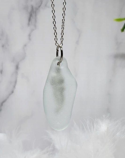 Clear Seaglass Pendant Angel Wings Collection