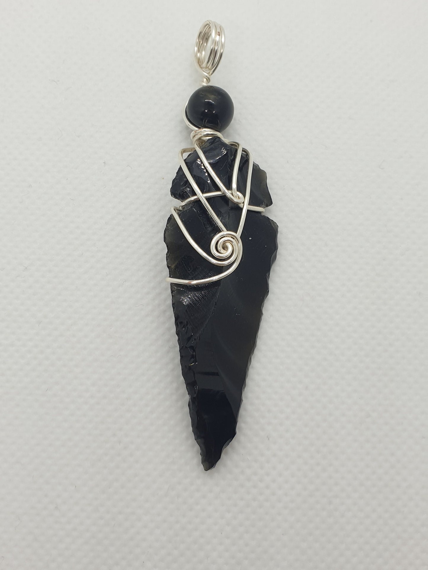 Black Obsidian Arrowhead Protection Pendant
