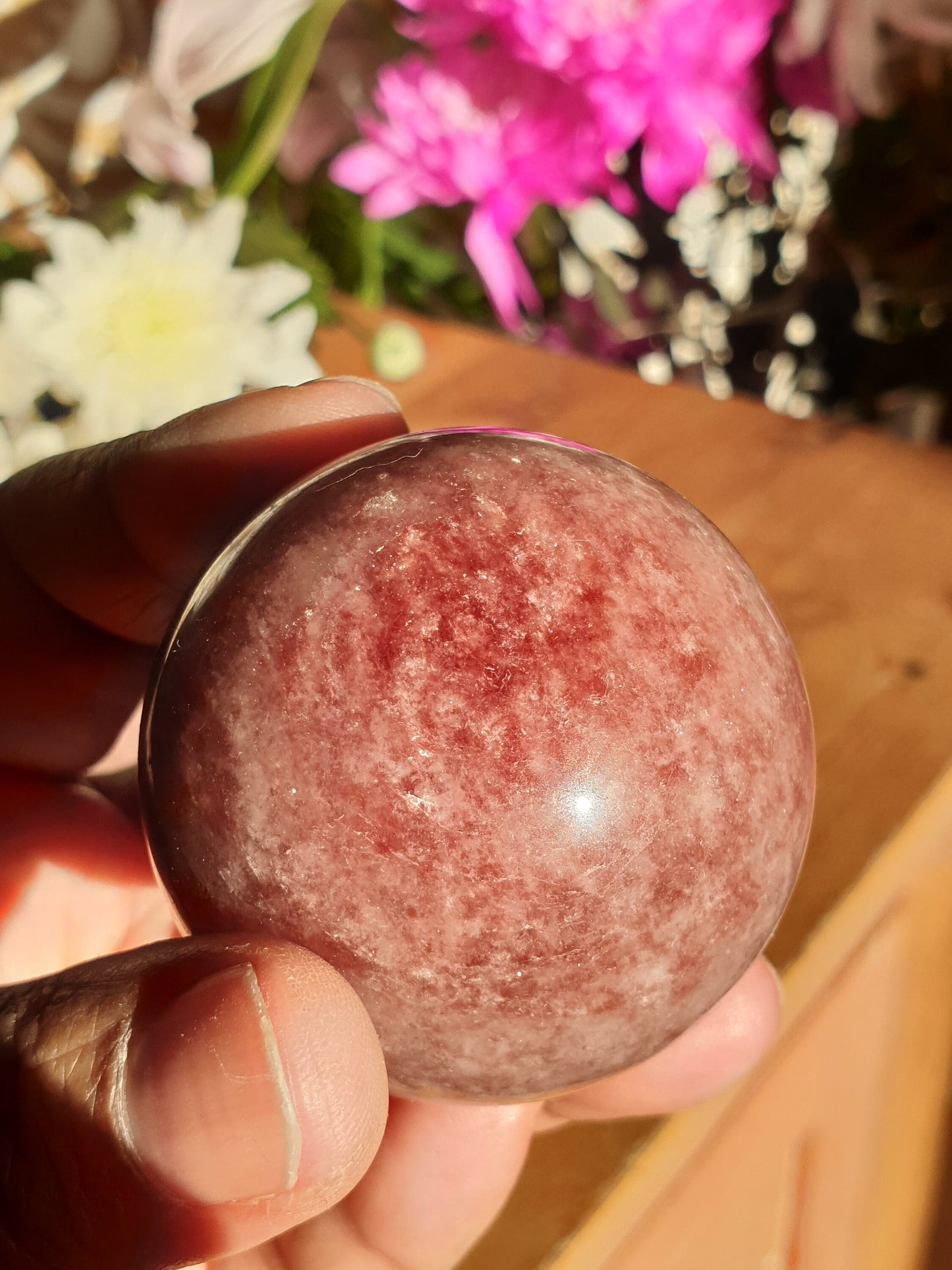 Dreamy Strawberry Quartz Spheres