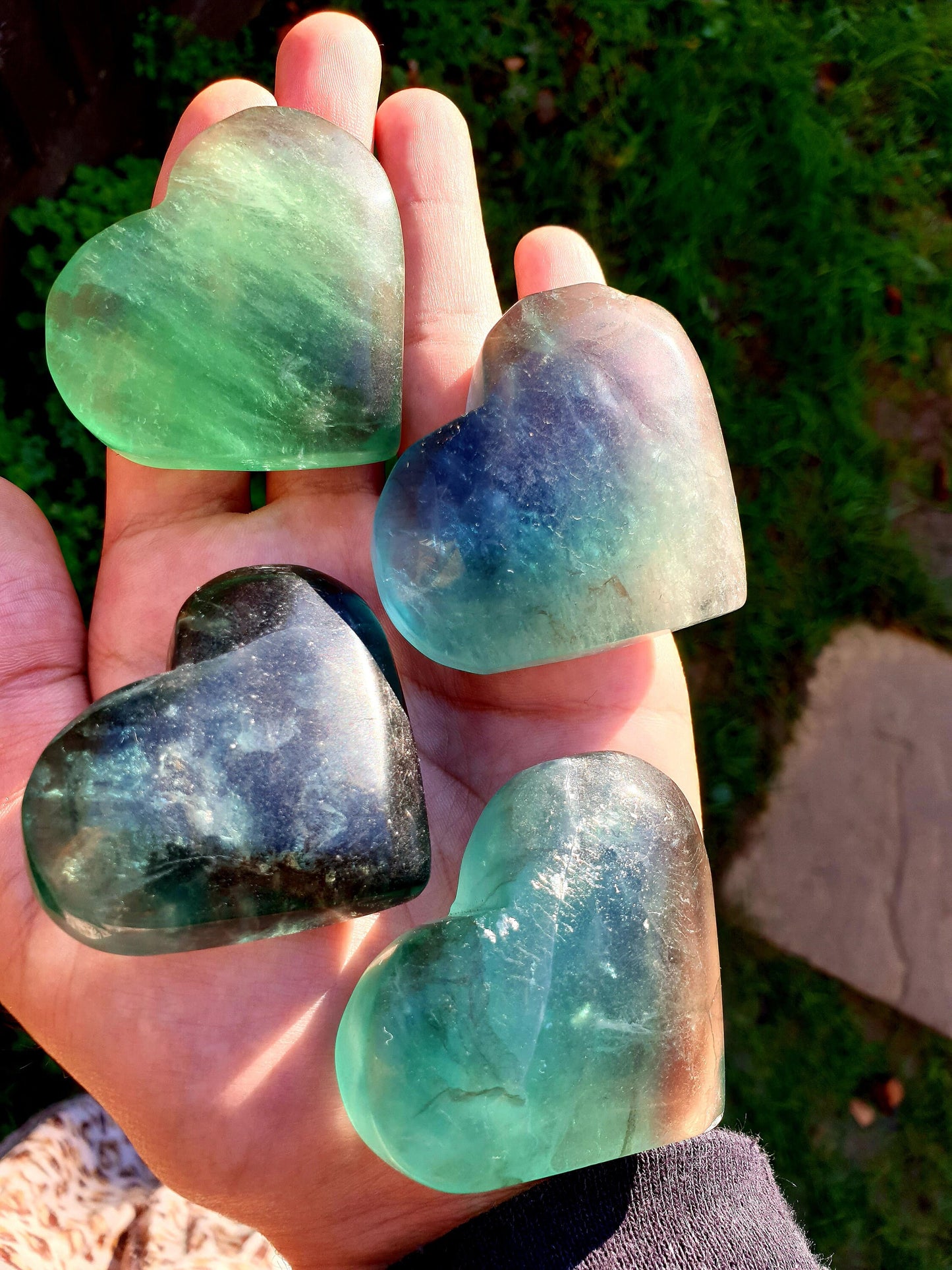 Green Flourite Heart