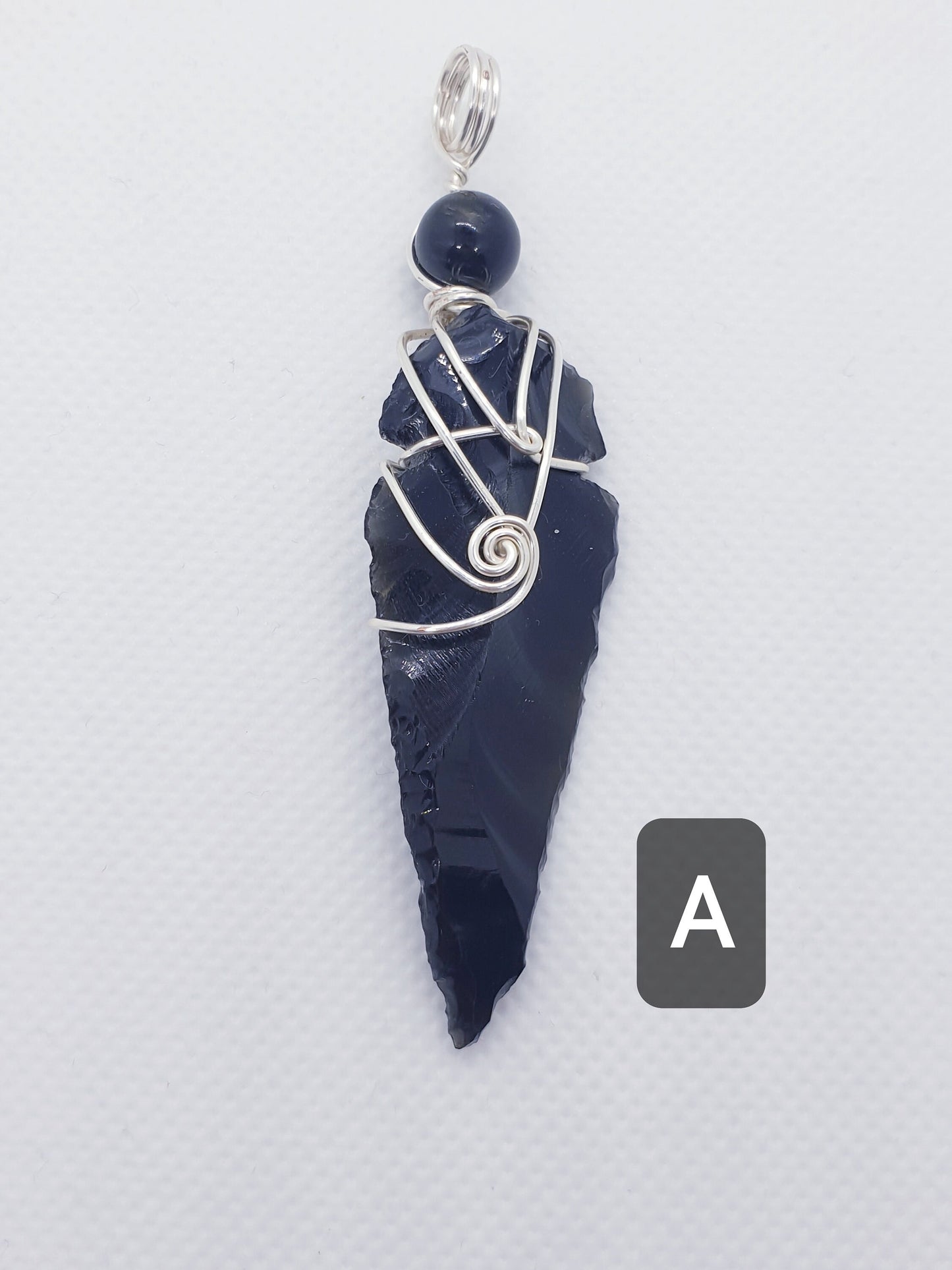 Black Obsidian Arrowhead Protection Pendant