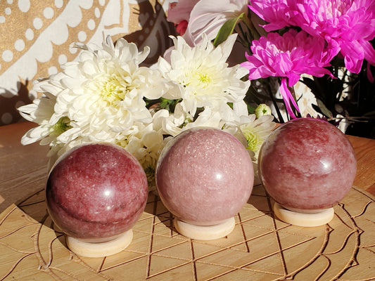 Dreamy Strawberry Quartz Spheres