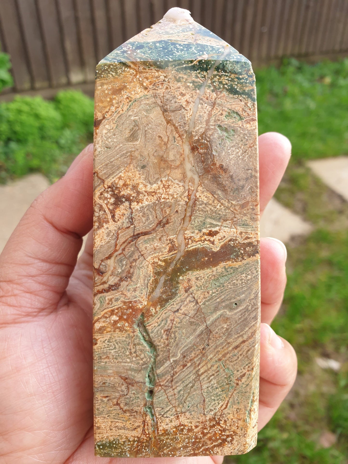 Large Ocean Jasper Obelisk/Tower