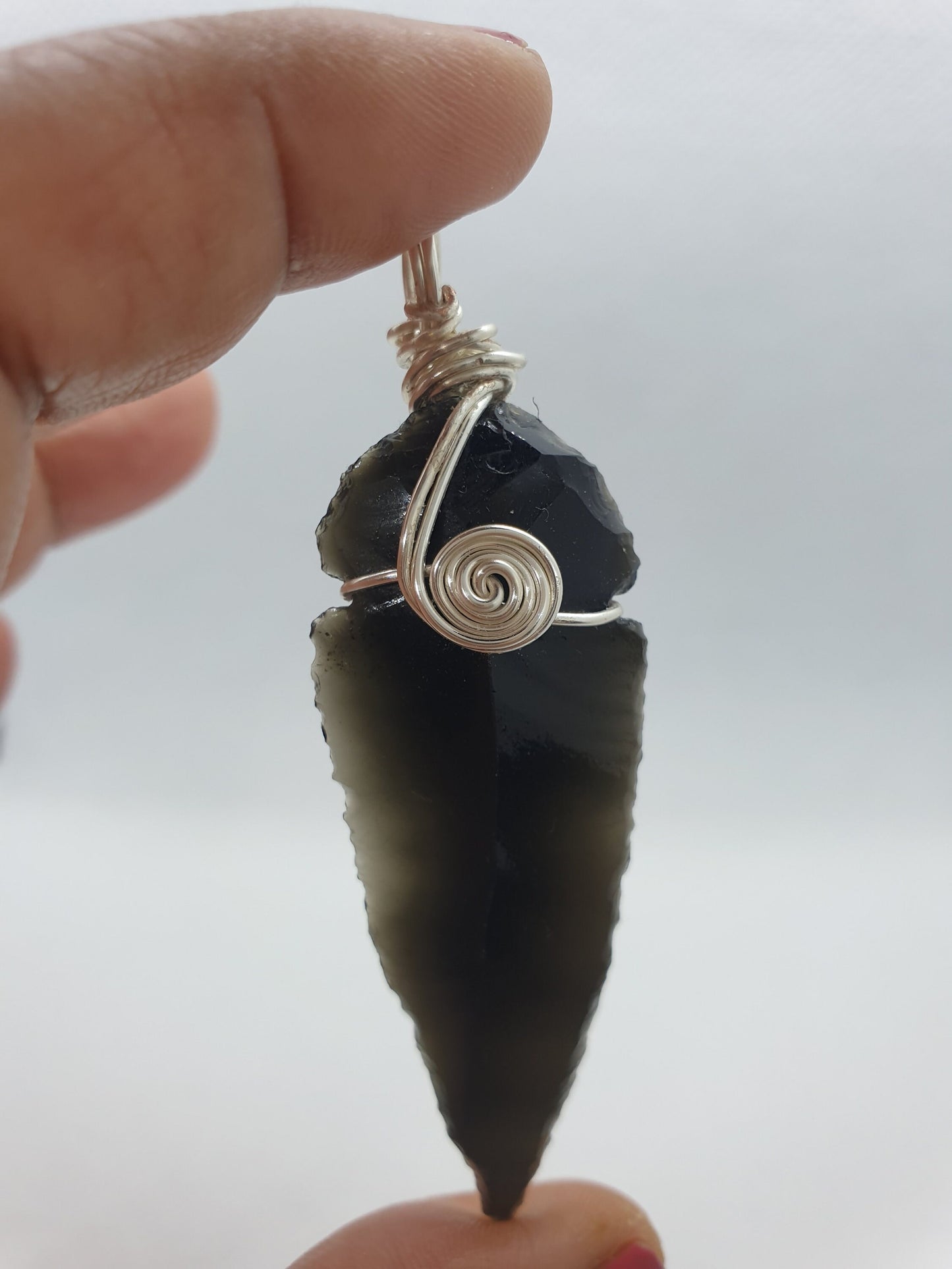 Black Obsidian Arrowhead Protection Pendant