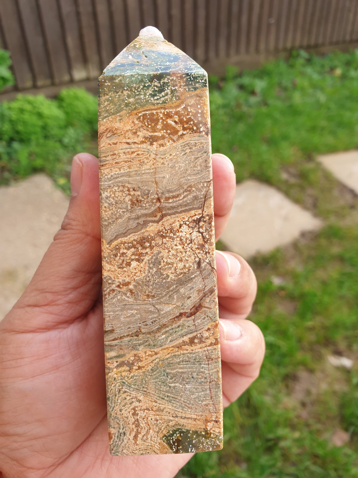 Large Ocean Jasper Obelisk/Tower