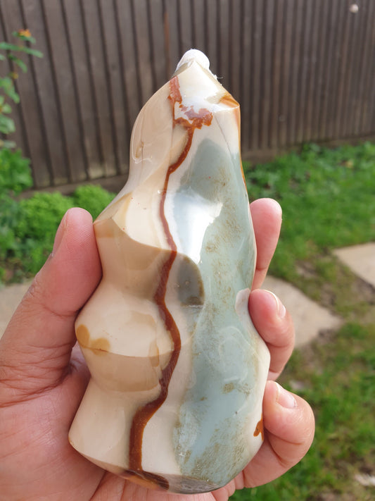 Large Polychrome/Ocean Jasper Flame