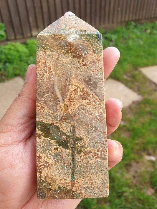 Large Ocean Jasper Obelisk/Tower