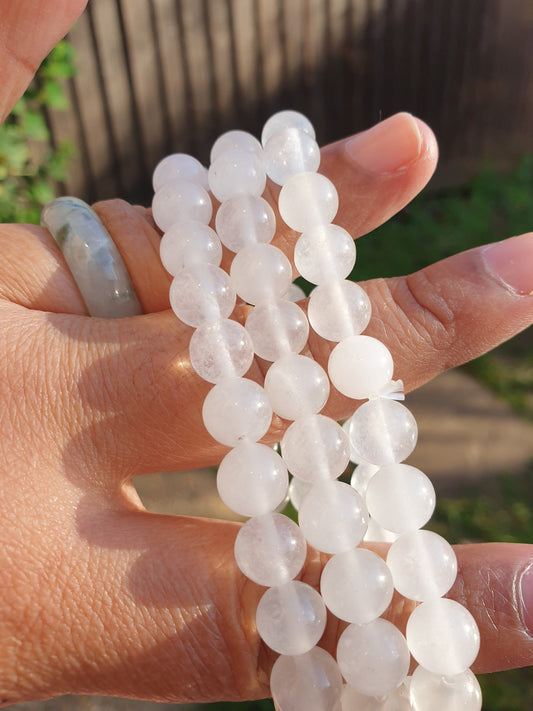 Milky Snow White Quartz 8mm Bracelets