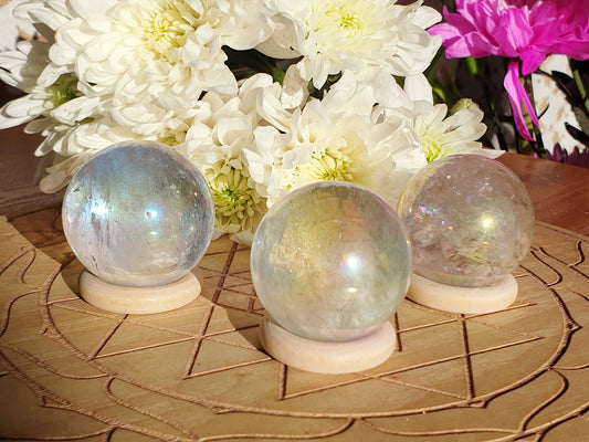 Angelic Rainbow Aura Quartz Spheres