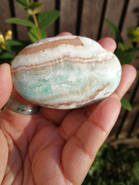 Blue Aragonite Palm Stone