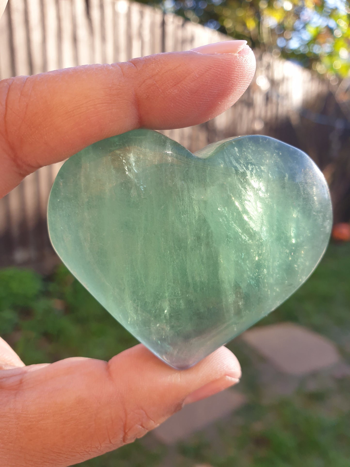 Green Flourite Heart