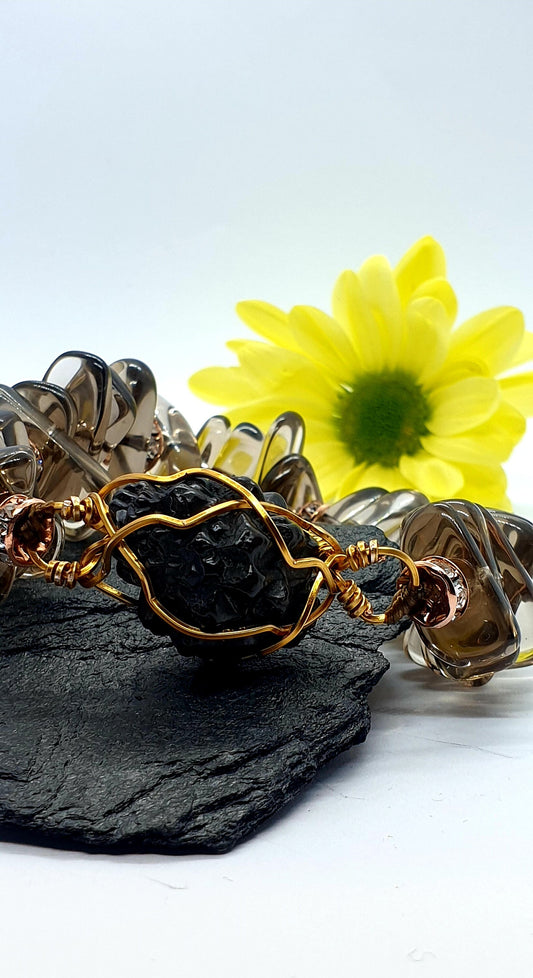 Prophecy Stone and Smoky Quartz Bracelet