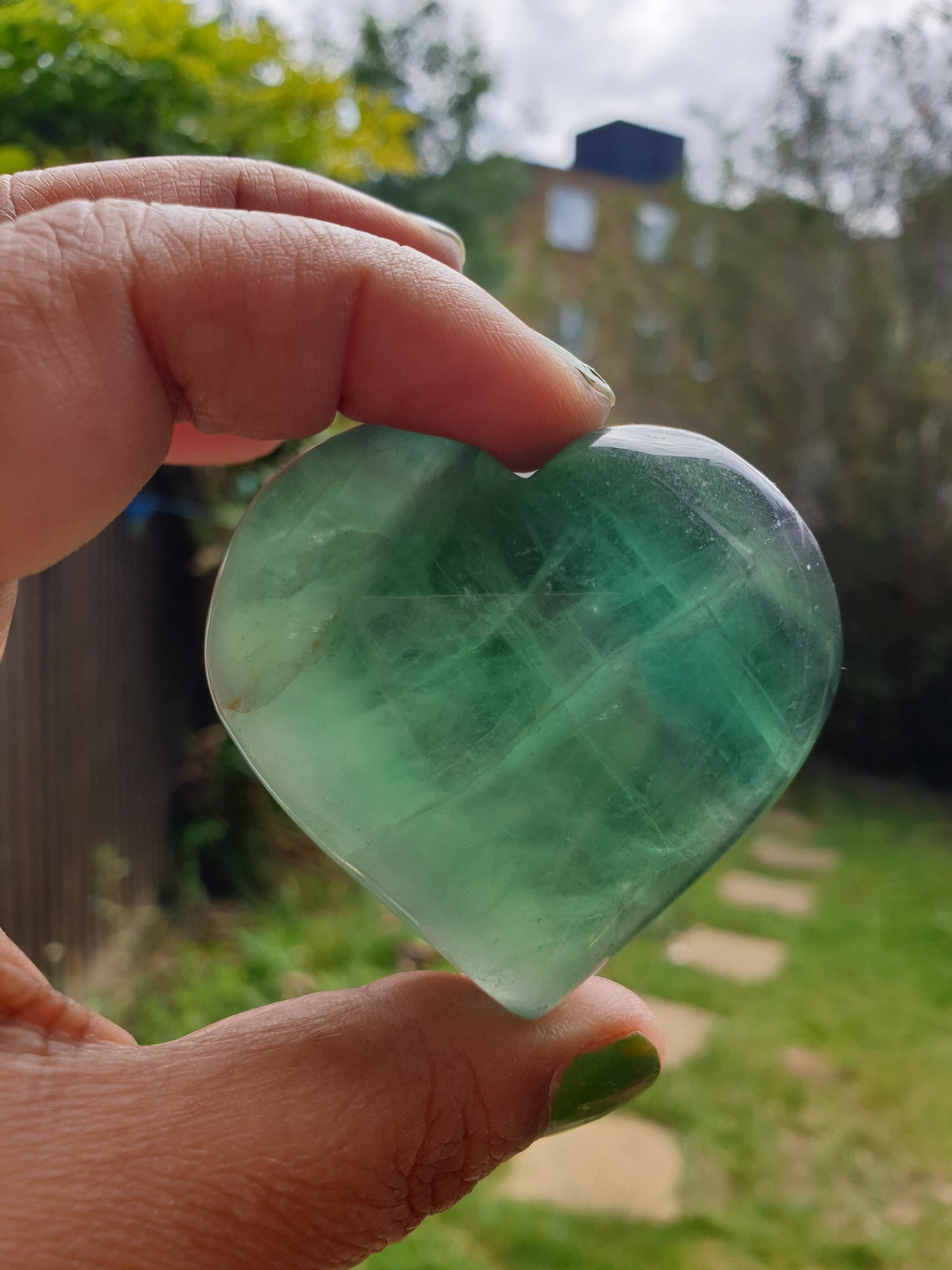 Green Flourite Heart