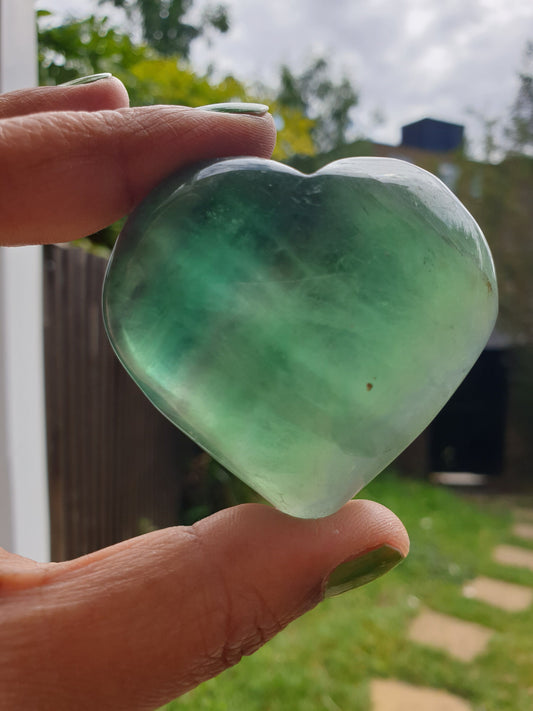 Green Flourite Heart