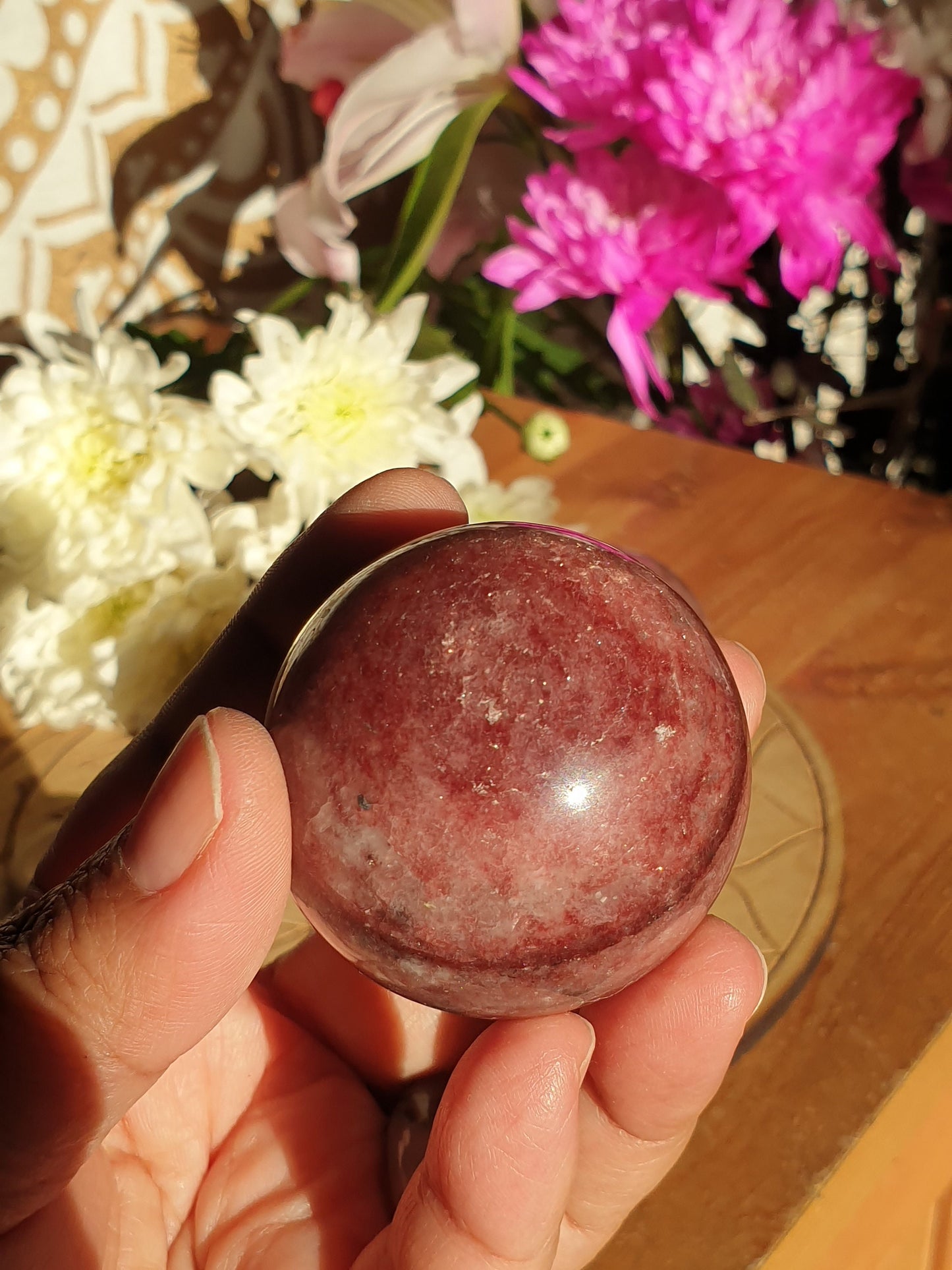 Dreamy Strawberry Quartz Spheres