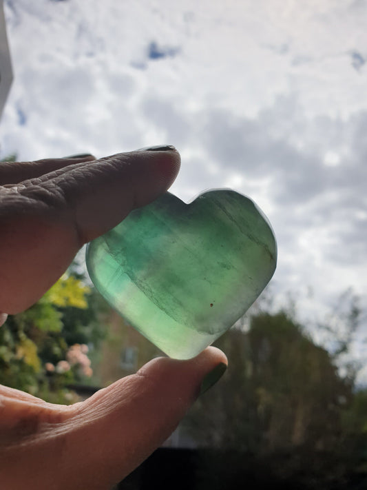 Green Flourite Heart